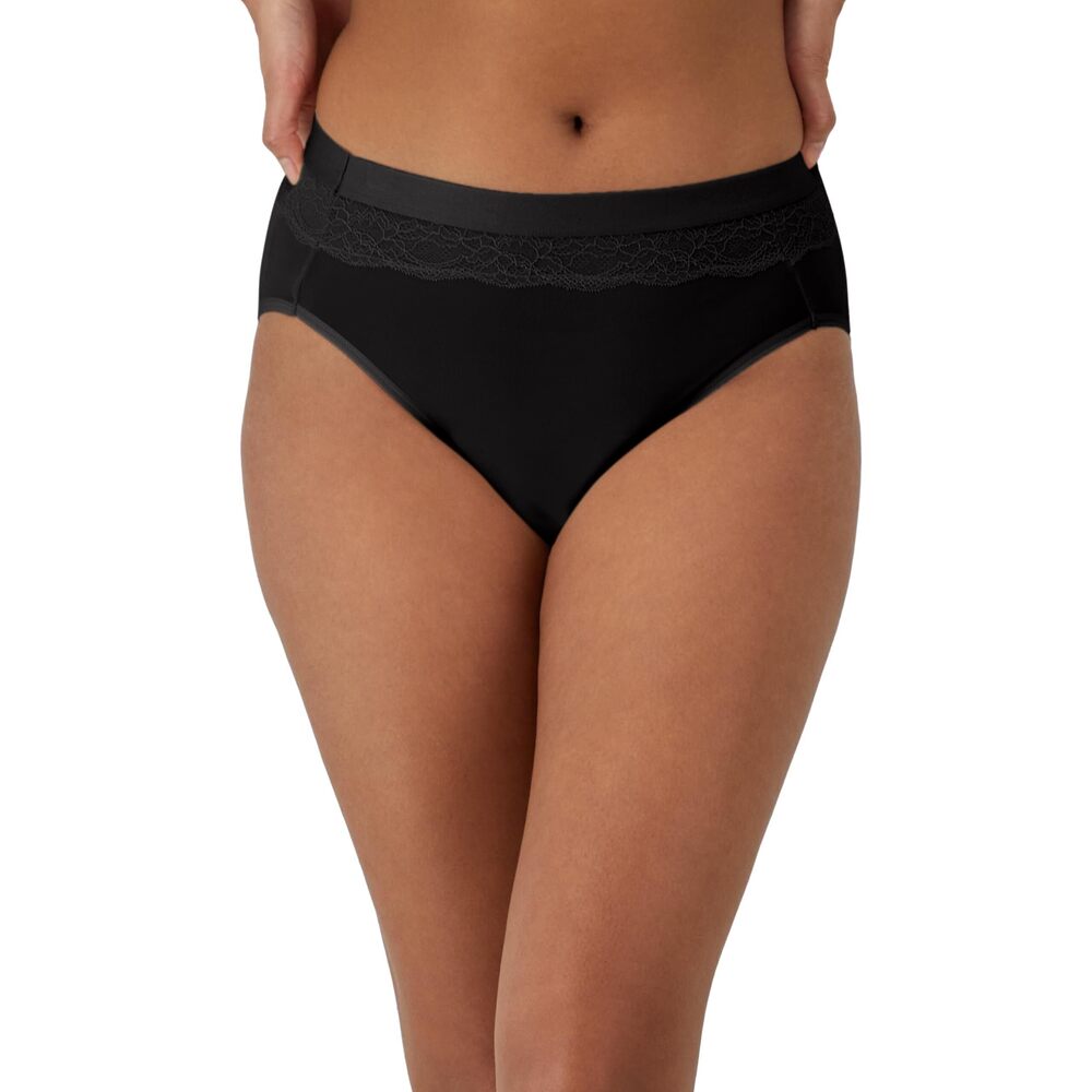 Bali Women's Black Light Leak Protection Brief Period Underwear NWT